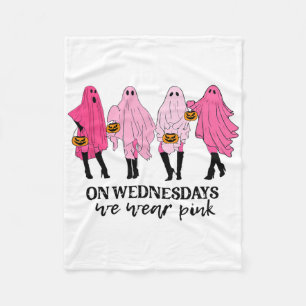 Breast Cancer On Wednesday We Wear Pink Fleece Blanket