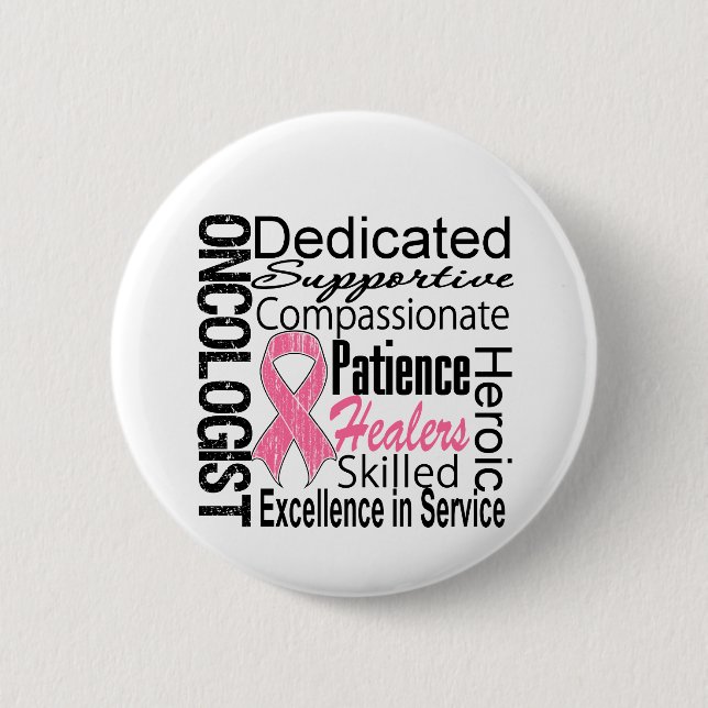 Breast Cancer Oncologist Collage 2 Inch Round Button (Front)