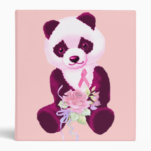 Breast Cancer Panda Bear Binder