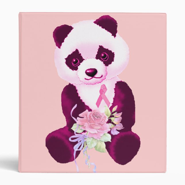 Breast Cancer Panda Bear Binder (Front)