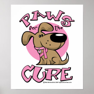 Breast Cancer Paws for the Cure Dog Poster
