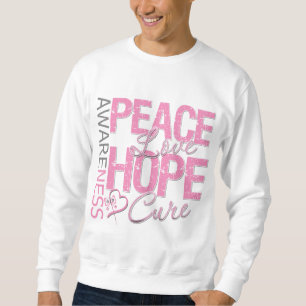 Breast Cancer Peace Love Cure Sweatshirt