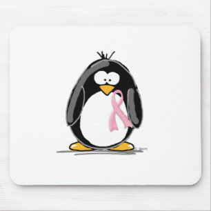 Breast Cancer Penguin Mouse Pad
