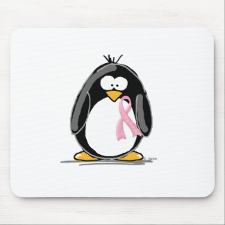 Breast Cancer Penguin Mouse Pad