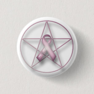 Breast Cancer Pentagram Button