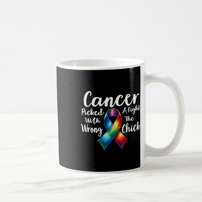 Breast Cancer Picked A Fight With The Wrong Chick  Coffee Mug (Right)