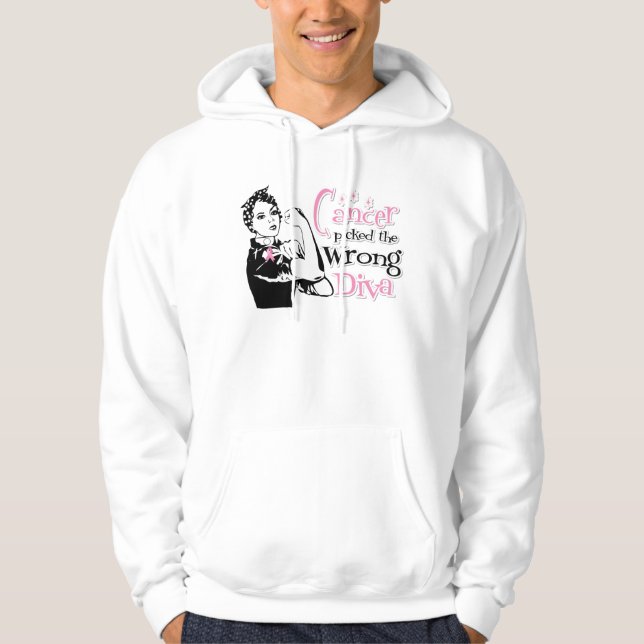 Breast Cancer Picked The Wrong Diva Hoodie (Front)