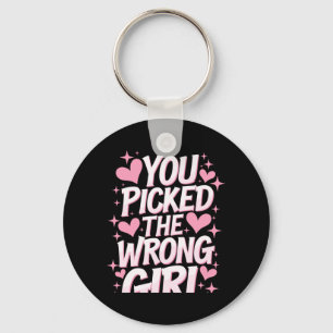 Breast Cancer Picked The Wrong Girl Performance Keychain