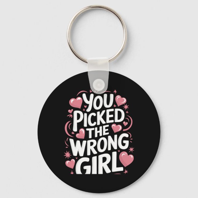 Breast Cancer Picked The Wrong Girl Performance Keychain (Front)
