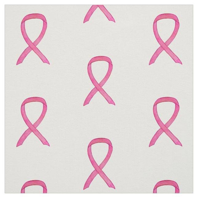Breast Cancer Pink Awareness Ribbon Art Material Fabric (Swatch)