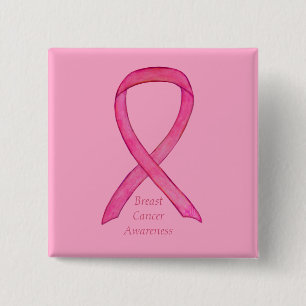 Breast Cancer Pink Awareness Ribbon Custo Art Pins
