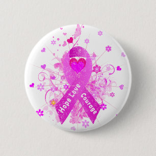 Breast Cancer Pink Ribbon 2 Inch Round Button