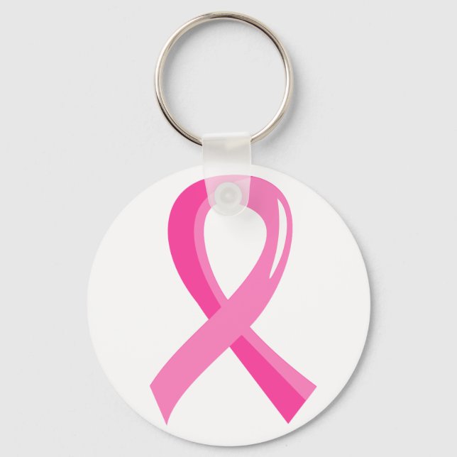 Breast Cancer Pink Ribbon 3 Keychain (Front)