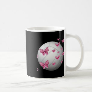 Breast Cancer Pink Ribbon Cute Volleyball Awarenes Coffee Mug