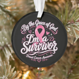 Breast Cancer Pink Ribbon Faith Awareness Ornament