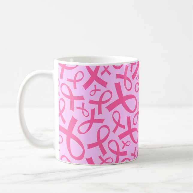 Breast Cancer Pink Ribbon Gift Mug (Left)