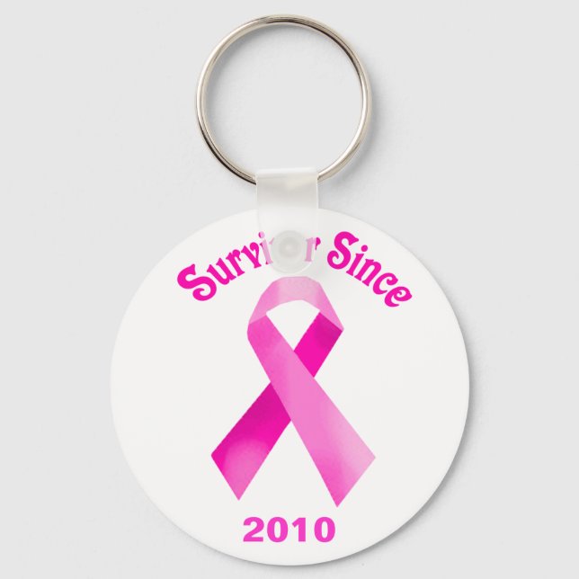 Breast Cancer Pink Ribbon Keychain (Front)