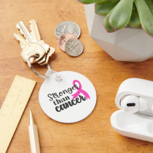 Breast Cancer Pink Ribbon Keychain