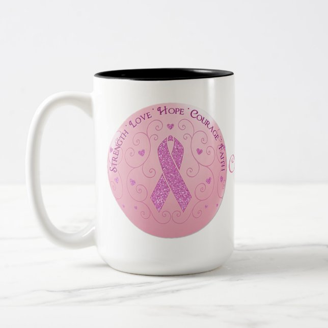 Breast Cancer Pink Ribbon Mug (Left)