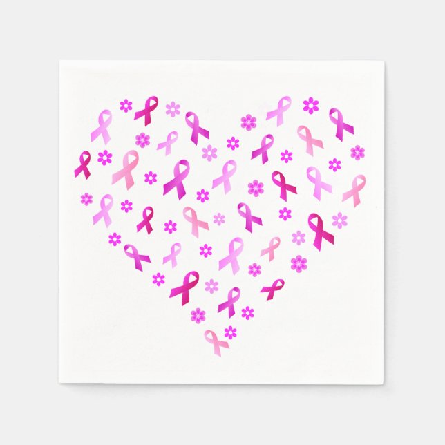 Breast Cancer Pink Ribbon Napkin (Front)