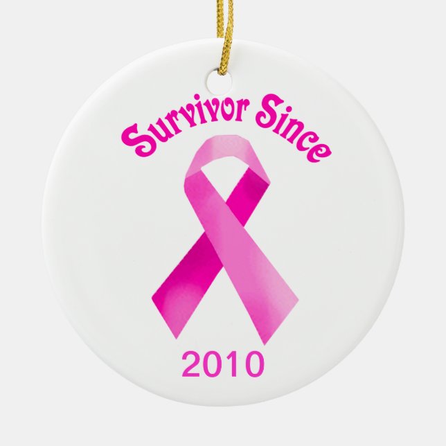 Breast Cancer Pink Ribbon Ornament (Front)
