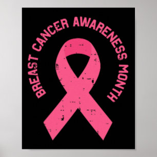 Breast Cancer Pink Ribbon Pocket Awareness Women M Poster
