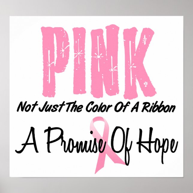 Breast Cancer Pink Ribbon Symbol of Hope Poster (Front)