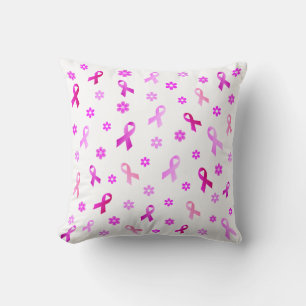 Breast Cancer Pink Ribbon Throw Pillow