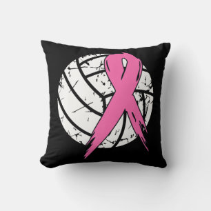 Breast Cancer Pink Ribbon Volleyball Awareness Cos Throw Pillow