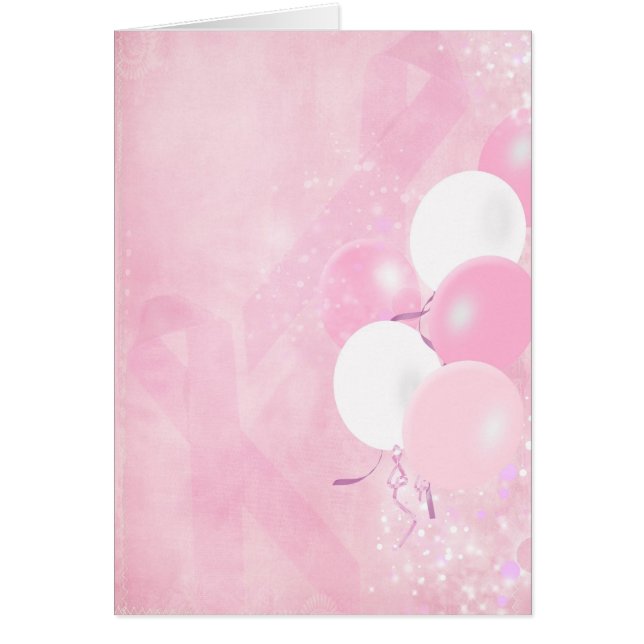 Breast Cancer Pink Ribbon with Balloons (Front)