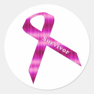 Breast Cancer Ribbon Classic Round Sticker
