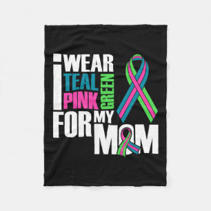 Breast Cancer Ribbon For Mom Cancer Awareness Fleece Blanket