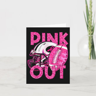 Breast Cancer Ribbon Pink Out Football Pink Ribbon Card