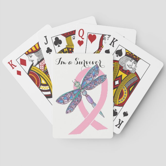 Breast Cancer Ribbon Playing Cards (Back)