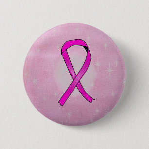 breast cancer ribbon sparkles 2 inch round button