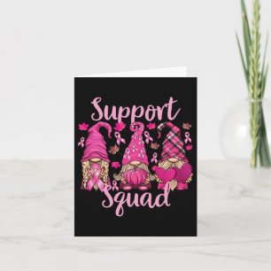 Breast Cancer Shirt For Women Gnomes Support Squad Card