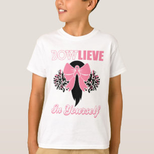 Breast Cancer Shirt Pink Bow Cheer Gift