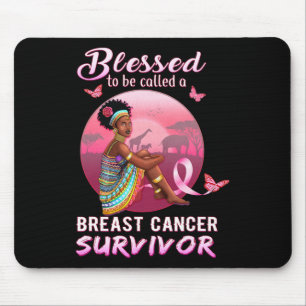 Breast Cancer Shirts For Black Women Blessed Pink Mouse Pad