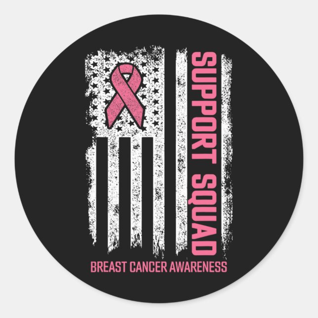 Breast Cancer Shirts Support Squad Breast Cancer A Classic Round Sticker (Front)