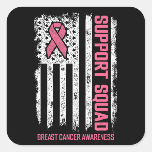 Breast Cancer Shirts Support Squad Breast Cancer A Square Sticker