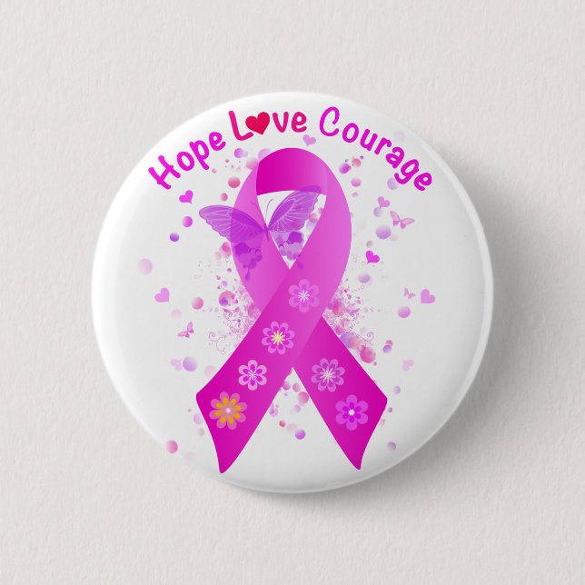 Breast Cancer Support 2 Inch Round Button (Front)
