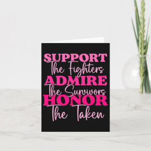 Breast Cancer Support Admire Honour Breast Cancer  Card