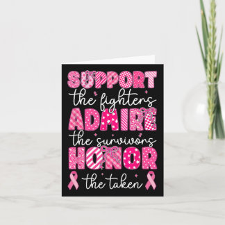 Breast Cancer Support Admire Honour Breast Cancer  Card