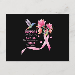 Breast Cancer Support Admire Honour Breast Cancer  Invitation Postcard
