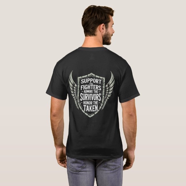 Breast Cancer Support Admire Honour Breast Cancer  T-Shirt (Back Full)