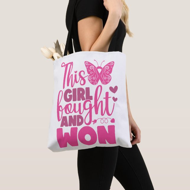 BREAST CANCER SUPPORT AND AWARENESS TOTE BAG (Close Up)