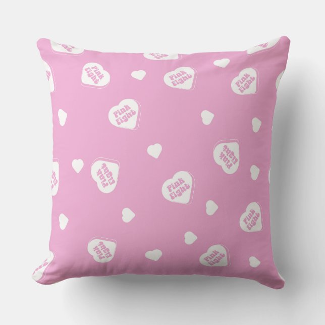 BREAST CANCER SUPPORT & AWARENESS THROW PILLOW (Front)