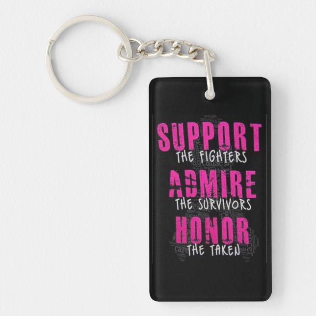 Breast Cancer Support Custom Key Fob (Front)