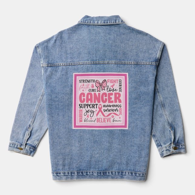 Breast Cancer Support  Denim Jacket (Back)