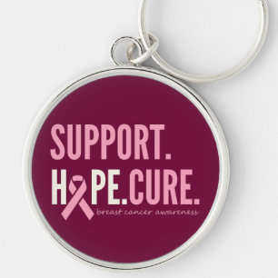 breast cancer support hope cure Keychain 